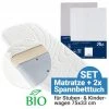 Alvi 3-tlg. Matratzen-Set für Kinderwagen 75 x 33 cm - Weiß & Silbergrau
