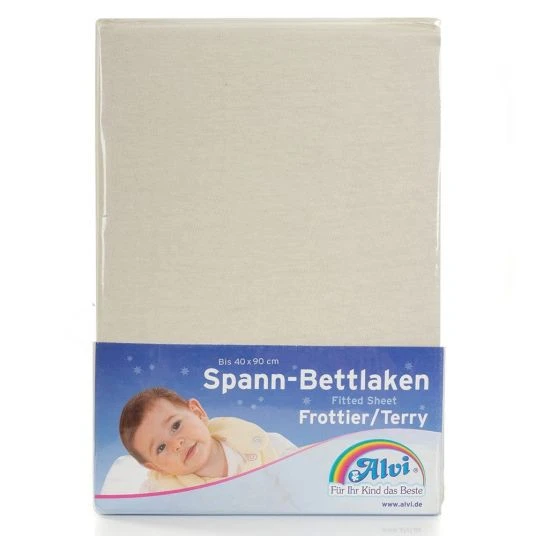 Alvi Spannbetttuch für Kinderwagen & Wiege 40 x 90 cm - Natur 1 Alvi Spannbetttuch für Kinderwagen & Wiege 40 x 90 cm - Natur