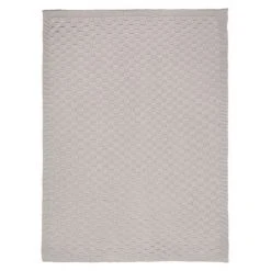 Alvi Strick-Kuscheldecke 75 x 100 cm - Karo - Grau