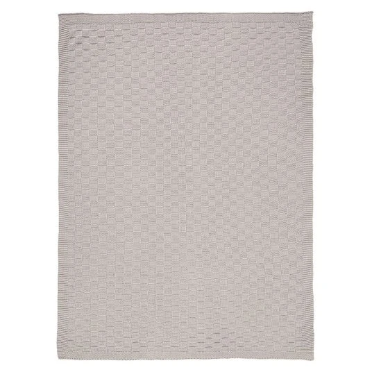 Alvi Strick-Kuscheldecke 75 x 100 cm - Karo - Grau 1 Alvi Strick-Kuscheldecke 75 x 100 cm - Karo - Grau