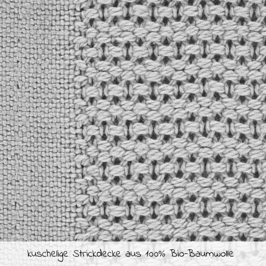 Alvi Strick-Kuscheldecke Organic Cotton 75 x 100 cm - Piqué Grau 2 Alvi Strick-Kuscheldecke Organic Cotton 75 x 100 cm - Piqué Grau – Bild 2