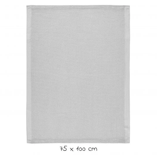 Alvi Strick-Kuscheldecke Organic Cotton 75 x 100 cm - Piqué Grau 3 Alvi Strick-Kuscheldecke Organic Cotton 75 x 100 cm - Piqué Grau – Bild 3