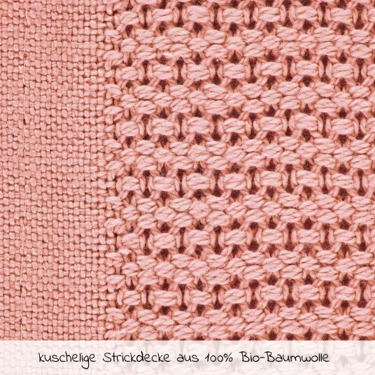 Alvi Strick-Kuscheldecke Organic Cotton 75 x 100 cm - Piqué Rosé 2 Alvi Strick-Kuscheldecke Organic Cotton 75 x 100 cm - Piqué Rosé – Bild 2