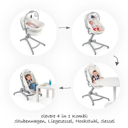 Chicco Stubenwagen, Hochstuhl, Sessel Baby Hug 4 in 1 Air - White Snow 2 Chicco Stubenwagen, Hochstuhl, Sessel Baby Hug 4 in 1 Air - White Snow – Bild 2