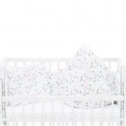 Fillikid 4-tlg. Bettwäsche-Set für Nino Decke 80 x 80 cm, Kissen 35 x 40 cm, Matratze & Nestchen - Kangaroo - Weiß - Kollektion 2022