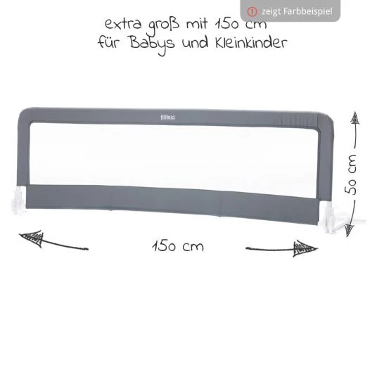 Fillikid Bettgitter Emma klappbar für Standart & Boxspringbetten 150 x 50 cm - Grau - Kollektion 2022 4 Fillikid Bettgitter Emma klappbar für Standart & Boxspringbetten 150 x 50 cm - Grau - Kollektion 2022 – Bild 4