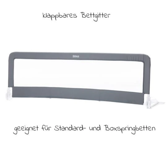 Fillikid Bettgitter klappbar für Standard & Boxspringbetten 150 x 50 cm - Grau 2 Fillikid Bettgitter klappbar für Standard & Boxspringbetten 150 x 50 cm - Grau – Bild 2