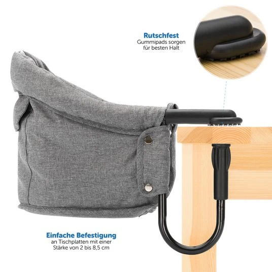 Fillikid Faltbarer Tischsitz inkl. Tasche - Melange Grau 2 Fillikid Faltbarer Tischsitz inkl. Tasche - Melange Grau – Bild 2