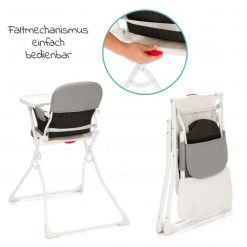 Fillikid Hochstuhl Tom mit Essbrett - klein faltbar nur 4,3 kg - Granit - Kollektion 2022 -Wohnen & Schlafen Verkäufe fillikid hochstuhl tom mit essbrett klein faltbar nur 4 3 kg granit a3 15 d3