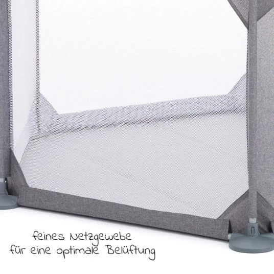 Fillikid Laufgitter 6-eckig Prag aus Netzstoff mit Transporttasche & Einstieg - Grau 4 Fillikid Laufgitter 6-eckig Prag aus Netzstoff mit Transporttasche & Einstieg - Grau – Bild 4