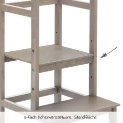 Fillikid Lernturm 3-fach höhenverstellbar bis 90 kg belastbar - Grau -Wohnen & Schlafen Verkäufe fillikid lernturm 3 fach hohenverstellbar bis 90 kg belastbar grau 1550 07 d4