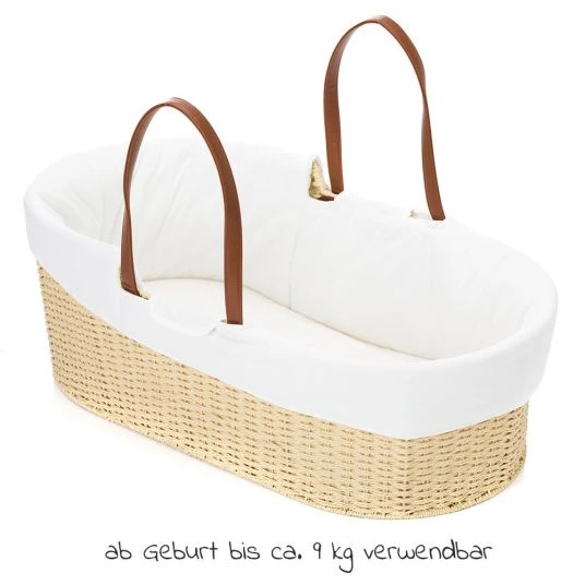 Fillikid Moseskorb inkl. Innenbezug & Matratze - Weiß Natur 2 Fillikid Moseskorb inkl. Innenbezug & Matratze - Weiß Natur – Bild 2