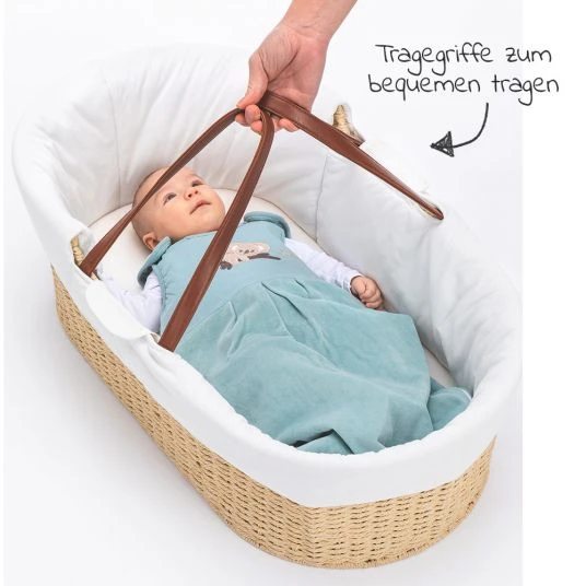 Fillikid Moseskorb inkl. Innenbezug & Matratze - Weiß Natur 5 Fillikid Moseskorb inkl. Innenbezug & Matratze - Weiß Natur – Bild 5