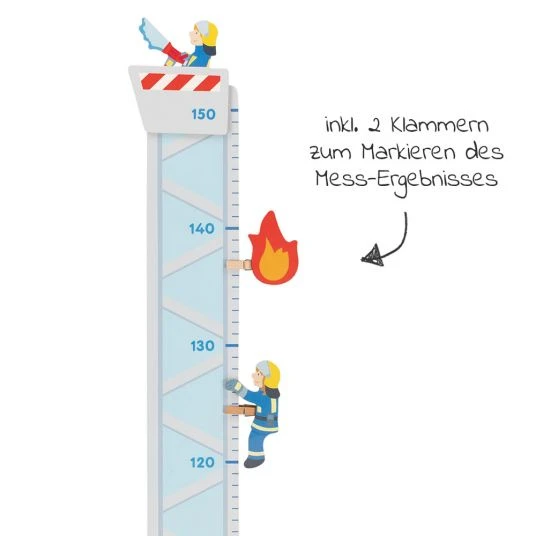 Goki Messlatte Feuerwehr mit 2 Klammern 2 Goki Messlatte Feuerwehr mit 2 Klammern – Bild 2