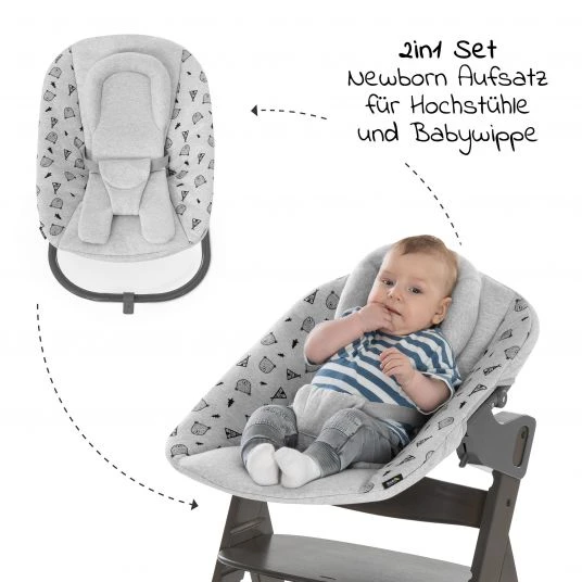 Hauck Alpha Charcoal Select Newborn Set - 4-tlg. Hochstuhl + Aufsatz & Wippe Premium (verstellbar) Nordic Grey + Sitzpolster 4 Hauck Alpha Charcoal Select Newborn Set - 4-tlg. Hochstuhl + Aufsatz & Wippe Premium (verstellbar) Nordic Grey + Sitzpolster – Bild 4