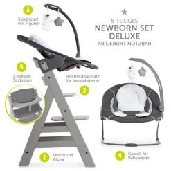 Wohnen & Schlafen Verkäufe -Wohnen & Schlafen Verkäufe hauck alpha plus grau newborn set deluxe 4 tlg hochstuhl 2in1 neugeboreneneinsatz verstellbar sitzpolster 1178 1857 7873 d1
