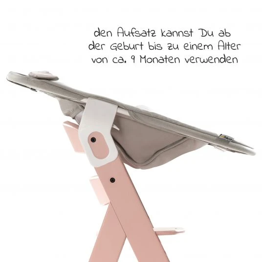 Hauck Alpha Plus Rose Newborn Set Powder Bunny - 4-tlg. Hochstuhl + Neugeborenenaufsatz + Sitzkissen Grey 5 Hauck Alpha Plus Rose Newborn Set Powder Bunny - 4-tlg. Hochstuhl + Neugeborenenaufsatz + Sitzkissen Grey – Bild 5