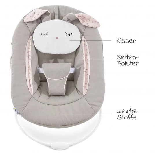 Hauck Alpha Plus Rose Newborn Set Powder Bunny - 4-tlg. Hochstuhl + Neugeborenenaufsatz + Sitzkissen Grey 6 Hauck Alpha Plus Rose Newborn Set Powder Bunny - 4-tlg. Hochstuhl + Neugeborenenaufsatz + Sitzkissen Grey – Bild 6