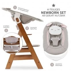 Hauck Alpha Plus Walnut Newborn Set Powder Bunny - 4-tlg. Hochstuhl + Neugeborenenaufsatz + Sitzkissen Beige -Wohnen & Schlafen Verkäufe hauck alpha plus walnut newborn set powder bunny 4 tlg hochstuhl neugeborenenaufsatz sitzkissen beige 1130 1826 7613 d2