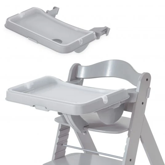 Hauck Alpha Tray - 2-teiliges Essbrett & Tisch für Alpha Hochstühle - Grey / Grau 1 Hauck Alpha Tray - 2-teiliges Essbrett & Tisch für Alpha Hochstühle - Grey / Grau