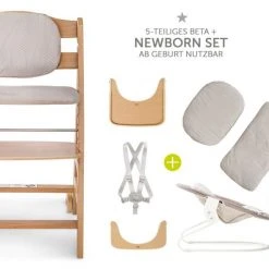Wohnen & Schlafen Verkäufe -Wohnen & Schlafen Verkäufe hauck beta plus natur newborn set 5 tlg hochstuhl neugeboreneneinsatz wippe stretch beige essbrett sitzpolster 3110 1987 d1