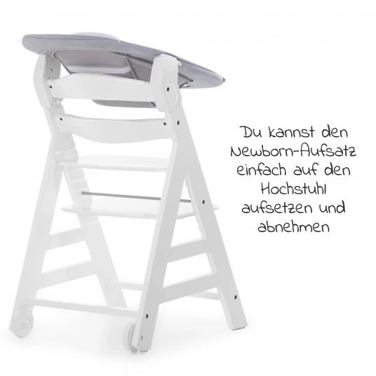 Hauck Beta Plus White Newborn Set - 5-tlg. Hochstuhl + Aufsatz & Wippe, Essbrett, Sitzkissen - Stretch Grey 5 Hauck Beta Plus White Newborn Set - 5-tlg. Hochstuhl + Aufsatz & Wippe, Essbrett, Sitzkissen - Stretch Grey – Bild 5