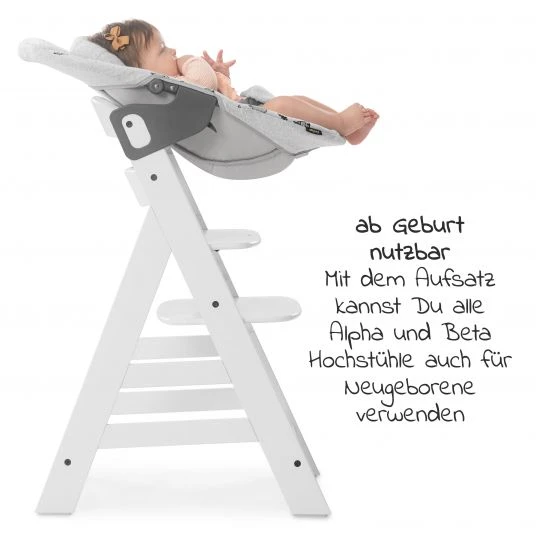 Hauck Bouncer 2in1 Premium (verstellbarer Neugeborenenaufsatz & Wippe) für Alpha & Beta Hochstuhl - Nordic Grey 4 Hauck Bouncer 2in1 Premium (verstellbarer Neugeborenenaufsatz & Wippe) für Alpha & Beta Hochstuhl - Nordic Grey – Bild 4