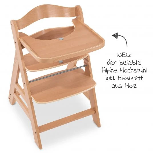 Hauck Hochstuhl Alpha Plus Move - mit Essbrett und Rollen - Natur 2 Hauck Hochstuhl Alpha Plus Move - mit Essbrett und Rollen - Natur – Bild 2