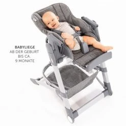 Hauck Hochstuhl & Babyliege ab Geburt - Grow Up Newborn Set (faltbar & klappbar) - Melange Grey -Wohnen & Schlafen Verkäufe hauck hochstuhl babyliege ab geburt grow up newborn set faltbar klappbar melange grey 641507 d3