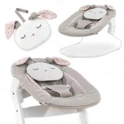 Hauck Neugeborenenaufsatz & Wippe für Alpha / Beta Hochstuhl - Bouncer 2in1 - Powder Bunny