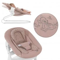 Hauck Neugeborenenaufsatz & Wippe für Alpha Hochstuhl Bouncer 2in1 - Disney - Bambi Rose