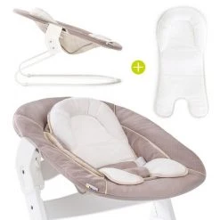 Hauck Neugeborenenaufsatz & Wippe für Alpha Hochstuhl - Bouncer 2in1 - Stretch Beige