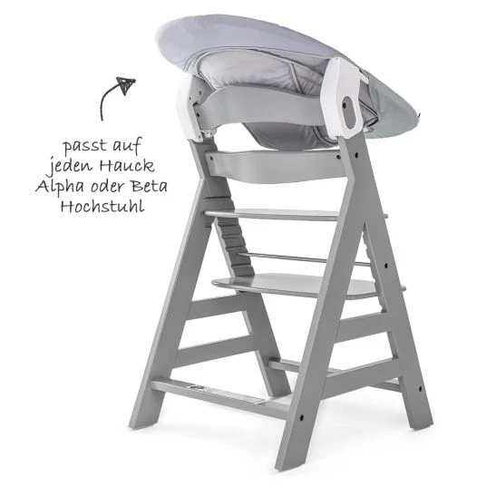 Hauck Neugeborenenaufsatz & Wippe für Alpha Hochstuhl - Bouncer 2in1 - Stretch Grey 3 Hauck Neugeborenenaufsatz & Wippe für Alpha Hochstuhl - Bouncer 2in1 - Stretch Grey – Bild 3