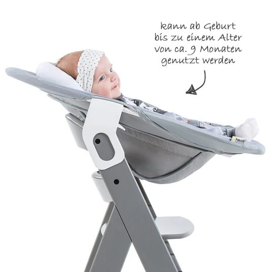Hauck Neugeborenenaufsatz & Wippe für Alpha Hochstuhl - Bouncer 2in1 - Stretch Grey 4 Hauck Neugeborenenaufsatz & Wippe für Alpha Hochstuhl - Bouncer 2in1 - Stretch Grey – Bild 4