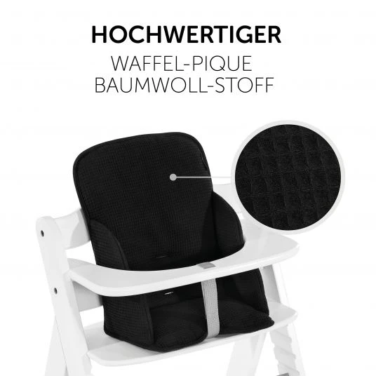 Hauck Sitzverkleinerer / Sitzkissen für Alpha Hochstuhl - Cosy Select - Waffle Pique Black 4 Hauck Sitzverkleinerer / Sitzkissen für Alpha Hochstuhl - Cosy Select - Waffle Pique Black – Bild 4