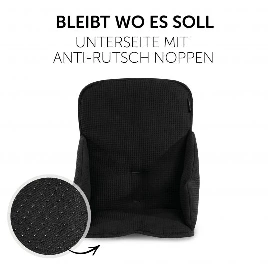 Hauck Sitzverkleinerer / Sitzkissen für Alpha Hochstuhl - Cosy Select - Waffle Pique Black 6 Hauck Sitzverkleinerer / Sitzkissen für Alpha Hochstuhl - Cosy Select - Waffle Pique Black – Bild 6