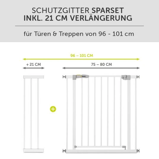 Hauck Treppenschutzgitter Stop N Safe 2 (96 bis 101 cm) inkl. 21 cm Verlängerung - ohne Bohren - White 3 Hauck Treppenschutzgitter Stop N Safe 2 (96 bis 101 cm) inkl. 21 cm Verlängerung - ohne Bohren - White – Bild 3
