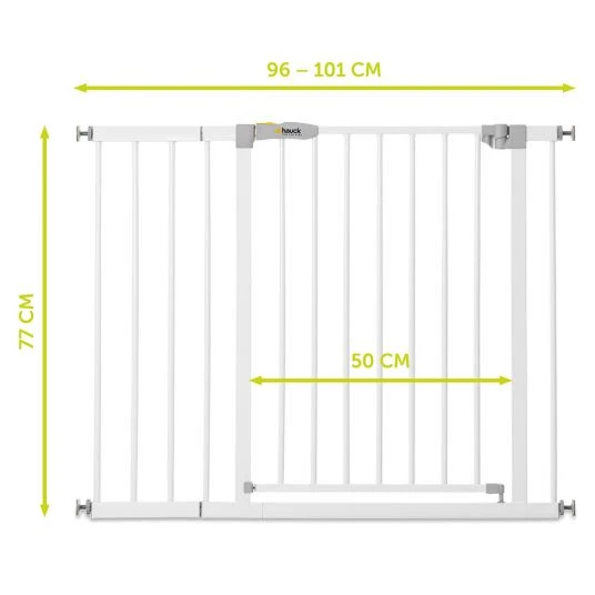 Hauck Treppenschutzgitter Stop N Safe 2 (96 bis 101 cm) inkl. 21 cm Verlängerung - ohne Bohren - White 6 Hauck Treppenschutzgitter Stop N Safe 2 (96 bis 101 cm) inkl. 21 cm Verlängerung - ohne Bohren - White – Bild 6