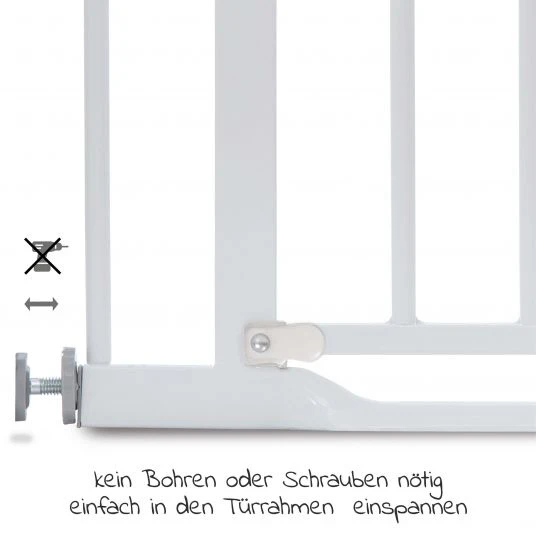 Hauck Türschutzgitter Clear Step Gate (75-80 cm) ohne Bohren und niedriger Türschwelle - White 4 Hauck Türschutzgitter Clear Step Gate (75-80 cm) ohne Bohren und niedriger Türschwelle - White – Bild 4