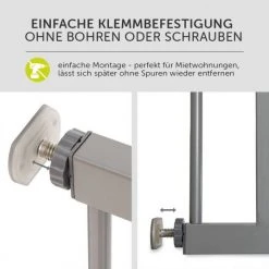 Hauck Türschutzgitter Stop N Safe 2 (75 bis 80 cm) ohne Bohren - Silver -Wohnen & Schlafen Verkäufe hauck turschutzgitter stop n safe 2 75 bis 80 cm ohne bohren silver 597316 d4