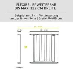 Hauck Türschutzgitter Stop N Safe 2 (75 bis 80 cm) ohne Bohren - Silver -Wohnen & Schlafen Verkäufe hauck turschutzgitter stop n safe 2 75 bis 80 cm ohne bohren silver 597316 d6