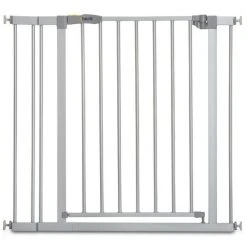 Hauck Türschutzgitter Stop N Safe 2 (84 bis 89 cm) inkl. 9cm Verlängerung - ohne Bohren - Silver