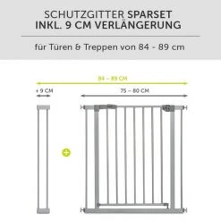 Hauck Türschutzgitter Stop N Safe 2 (84 bis 89 cm) inkl. 9cm Verlängerung - ohne Bohren - Silver -Wohnen & Schlafen Verkäufe hauck turschutzgitter stop n safe 2 84 bis 89 cm inkl 9cm verlangerung ohne bohren silver 597323 d2