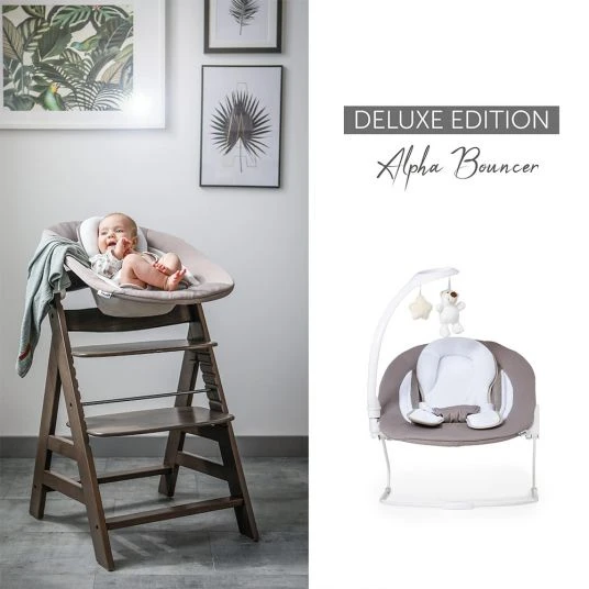 Hauck Verstellbarer Neugeborenenaufsatz & Wippe für Alpha & Beta Hochstuhl - Bouncer 2in1 Deluxe - Sand 2 Hauck Verstellbarer Neugeborenenaufsatz & Wippe für Alpha & Beta Hochstuhl - Bouncer 2in1 Deluxe - Sand – Bild 2