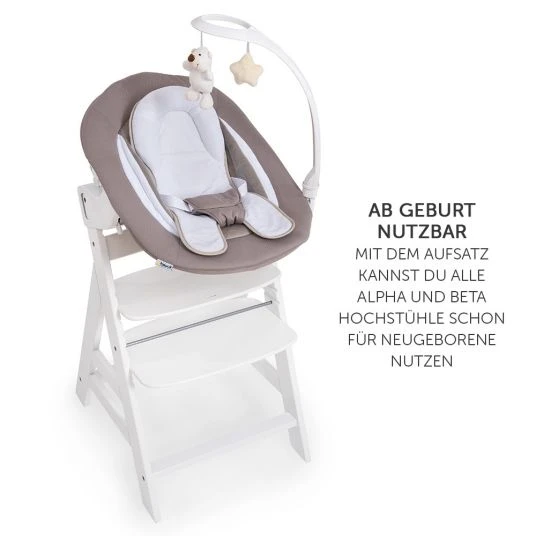 Hauck Verstellbarer Neugeborenenaufsatz & Wippe für Alpha & Beta Hochstuhl - Bouncer 2in1 Deluxe - Sand 5 Hauck Verstellbarer Neugeborenenaufsatz & Wippe für Alpha & Beta Hochstuhl - Bouncer 2in1 Deluxe - Sand – Bild 5