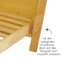 Jonka Babybett und Kinderbett Leni 70 x 140 cm - Natur -Wohnen & Schlafen Verkäufe jonka babybett und kinderbett leni 70 x 140 cm natur kp 500 0000 06 d5