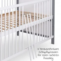 Jonka Babybett und Kinderbett Moritz 70 x 140 cm - Weiß Grau 11 Jonka Babybett und Kinderbett Moritz 70 x 140 cm - Weiß Grau -Wohnen & Schlafen Verkäufe jonka babybett und kinderbett moritz 70 x 140 cm weiss grau kp 500 0000 09 d5