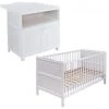 Jonka Kinderzimmer Sparset Mona mit Bett und Wickelkommode 70 x 140 cm - Weiß - Kollektion 2022