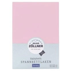 Julius Zöllner Spannbetttuch für Kinderbett 60 x 120 / 70 x 140 cm - Rosa
