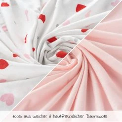 LaLoona 2er Pack Spannbetttuch für Kinderbett 60 x 120 / 70 x 140 cm - Rosa Herzen -Wohnen & Schlafen Verkäufe laloona 2er pack spannbetttuch fur kinderbett 60 x 120 70 x 140 cm rosa herzen 565992 d3
